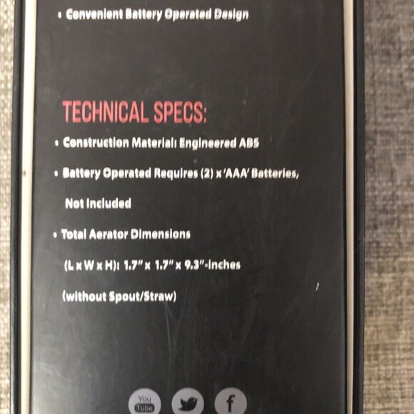 NutriChef One Touch Electric Wine Spirit Aerator Mixer with LED Light PKWNARA50 - Picture 6 of 6